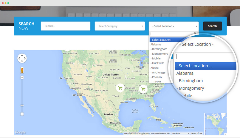 JA directory hien thi vi tri tren google map