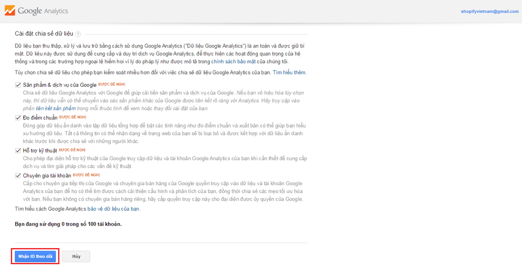 google analytics step 2